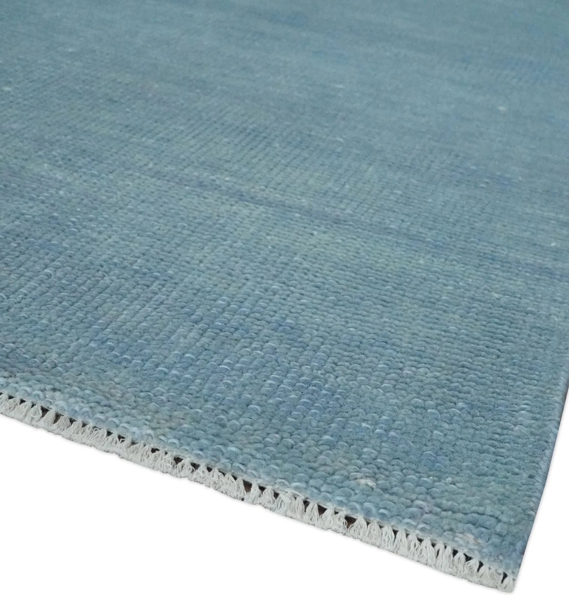 Solid Plane Blue Custom Made Modern Hand knotted wool Area Rug - The Mayfair Hall