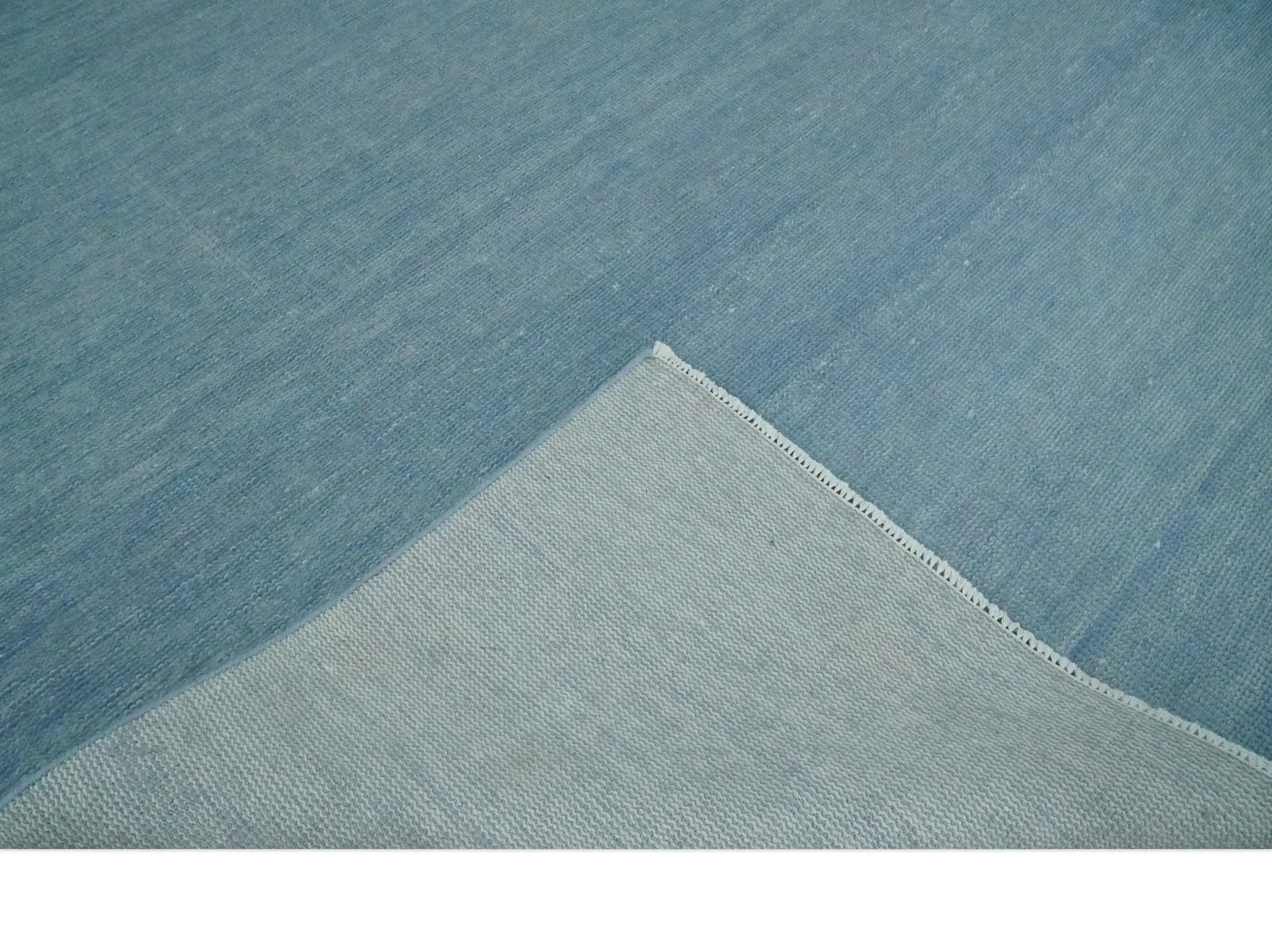 Solid Plane Blue Custom Made Modern Hand knotted wool Area Rug - The Mayfair Hall