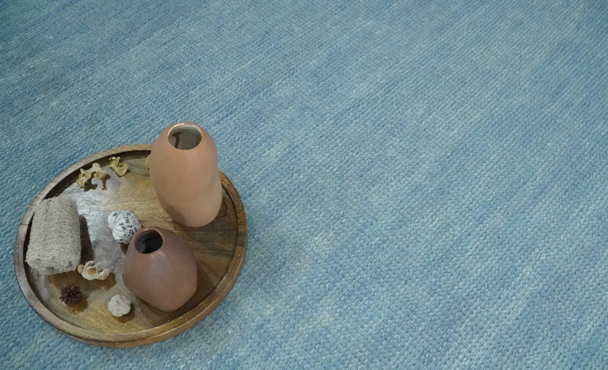 Solid Plane Blue Custom Made Modern Hand knotted wool Area Rug - The Mayfair Hall