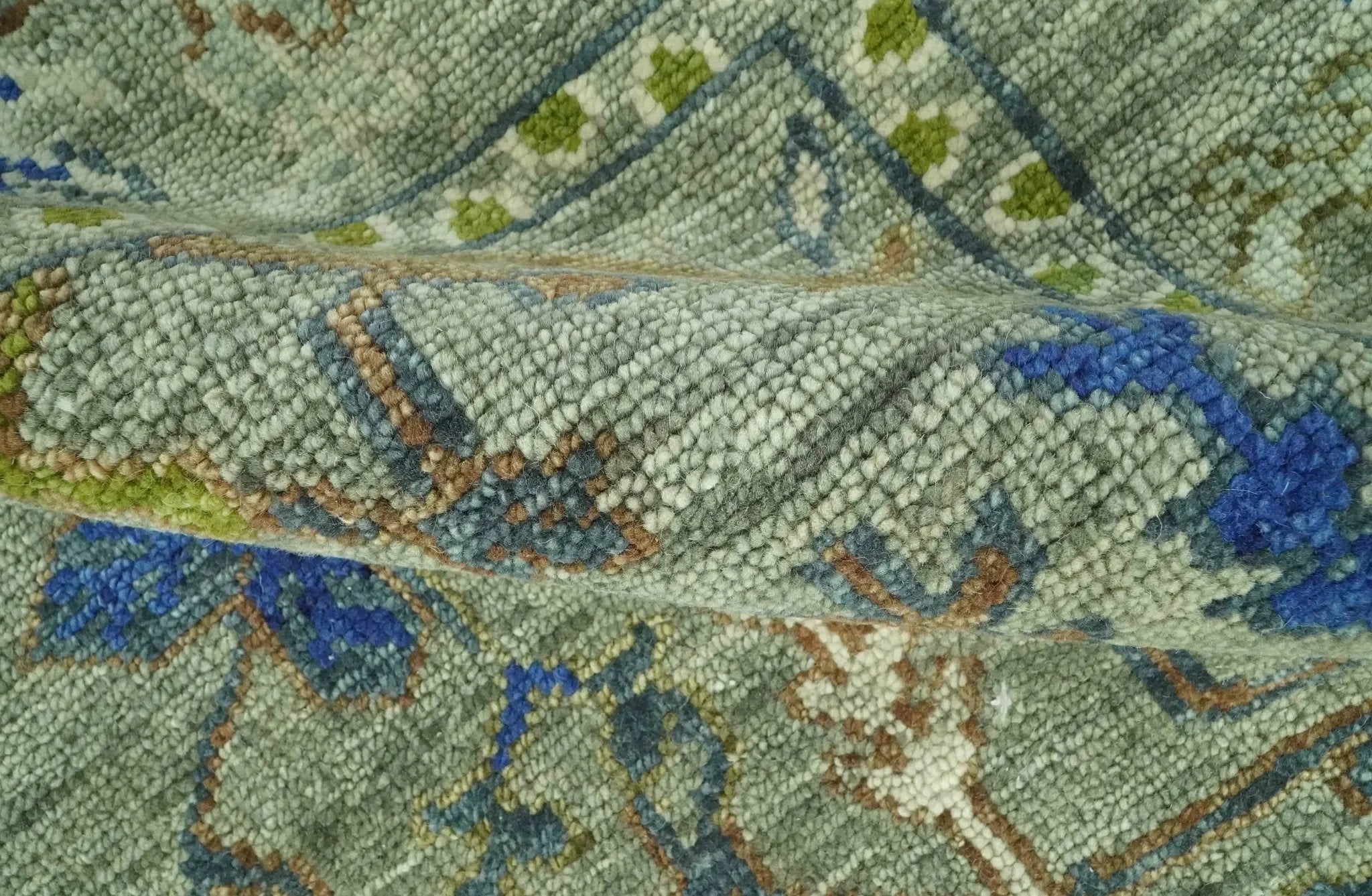 The Plants and Roots Green Hand Knotted Traditional Custom Made Wool Area Rug - The Mayfair Hall