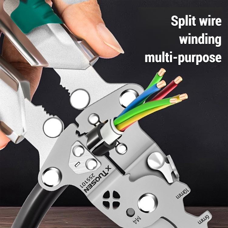 【One-stop service!】Folding tester, screwdriver, wire stripper. One piece has 14 functions
