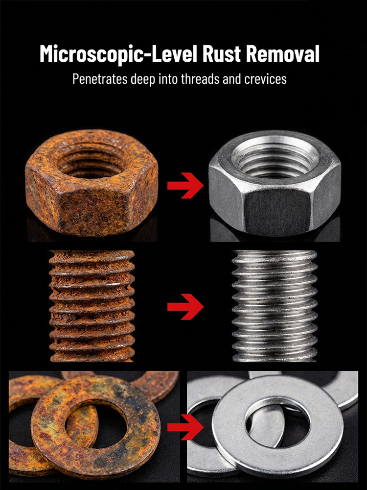 🚀Removes rust in 3 seconds—no sanding, blasting, or disassembly needed. Powerful Rust Remover Spray: 3-in-1 Cleaning, Rust Removal, and Protection