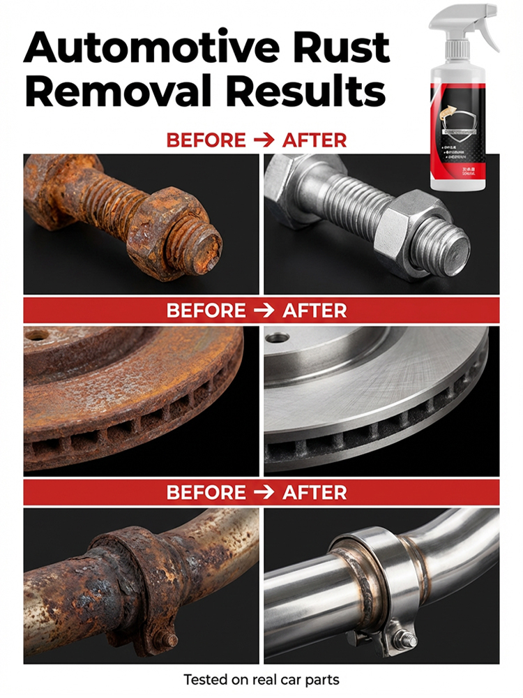 🚀Removes rust in 3 seconds—no sanding, blasting, or disassembly needed. Powerful Rust Remover Spray: 3-in-1 Cleaning, Rust Removal, and Protection
