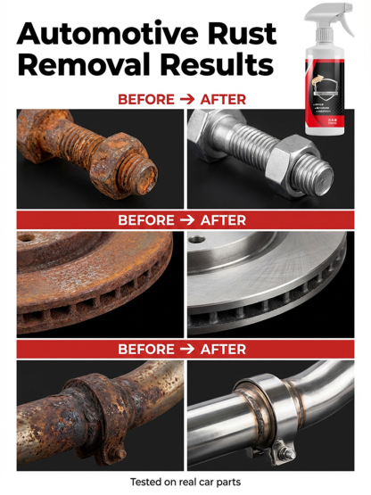 🚀Removes rust in 3 seconds—no sanding, blasting, or disassembly needed. Powerful Rust Remover Spray: 3-in-1 Cleaning, Rust Removal, and Protection