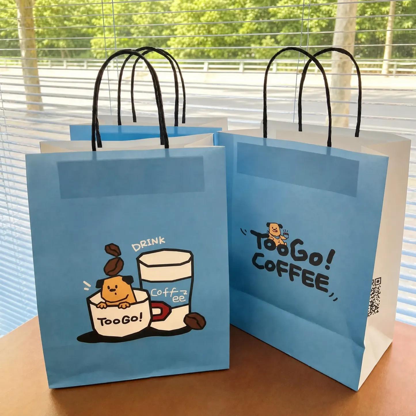 Custom White Kraft Paper Shopping Bag