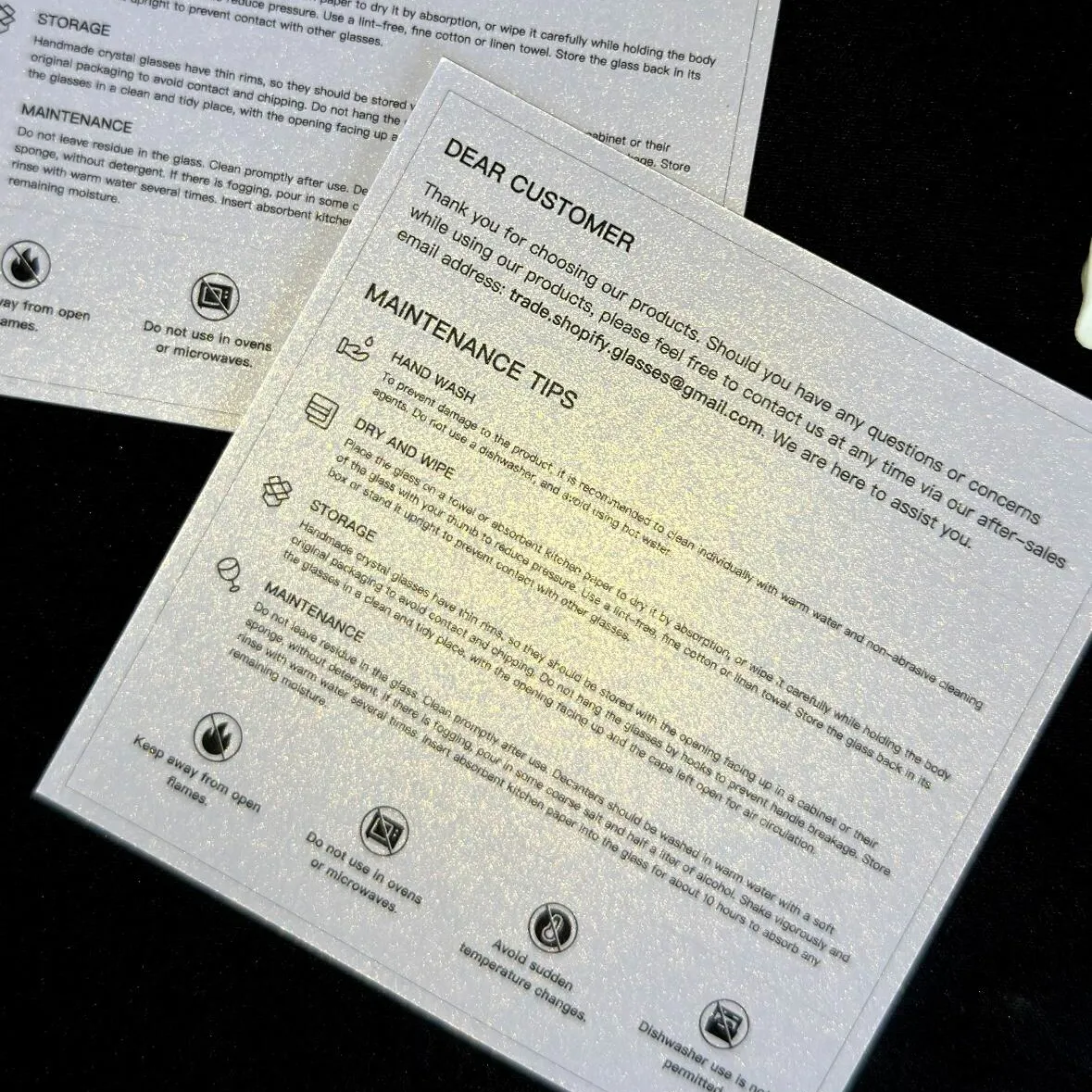 Pearlescent Paper Cards