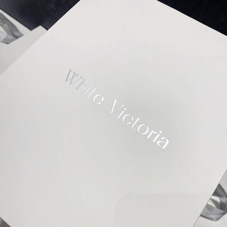 Custom Ribbon Handle Kraft Paper Shopping Bags