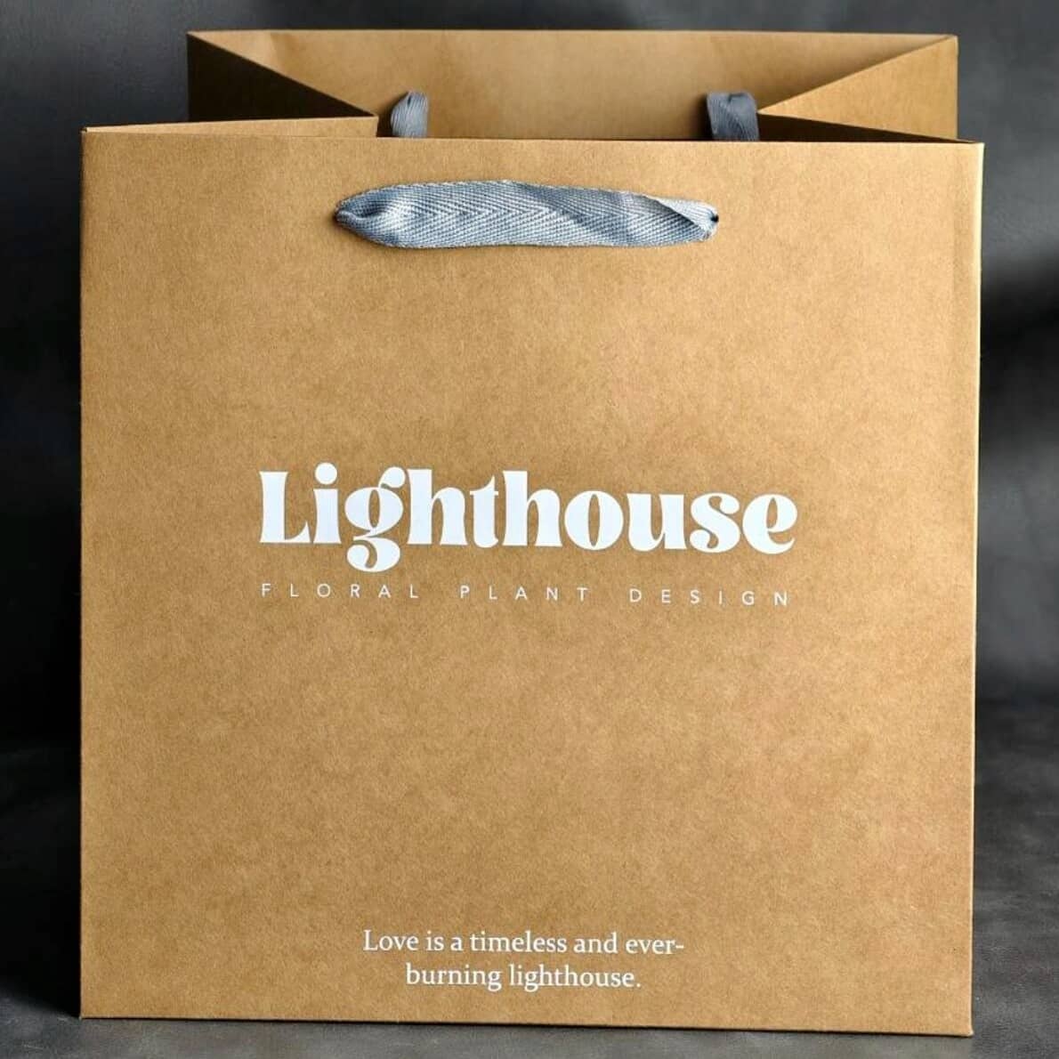 Custom Ribbon Handle Kraft Paper Shopping Bags