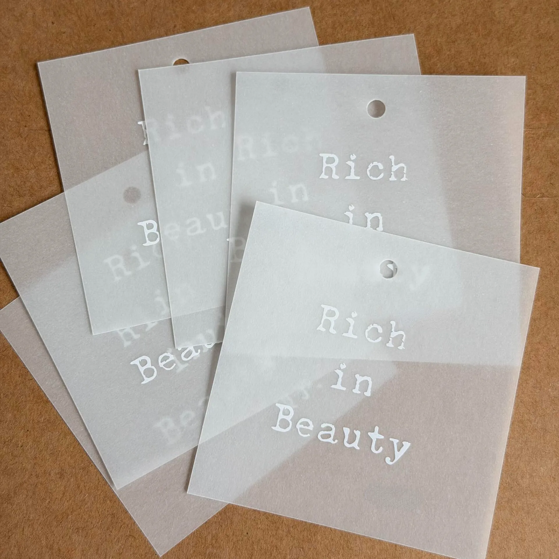 Translucent Vellum Hang Tags