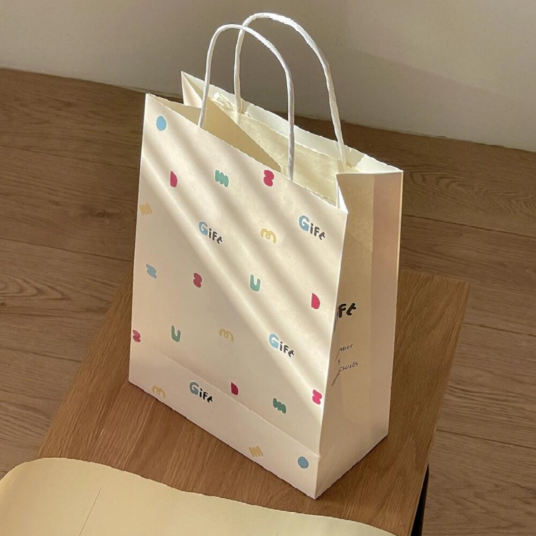 Custom White Kraft Paper Shopping Bag