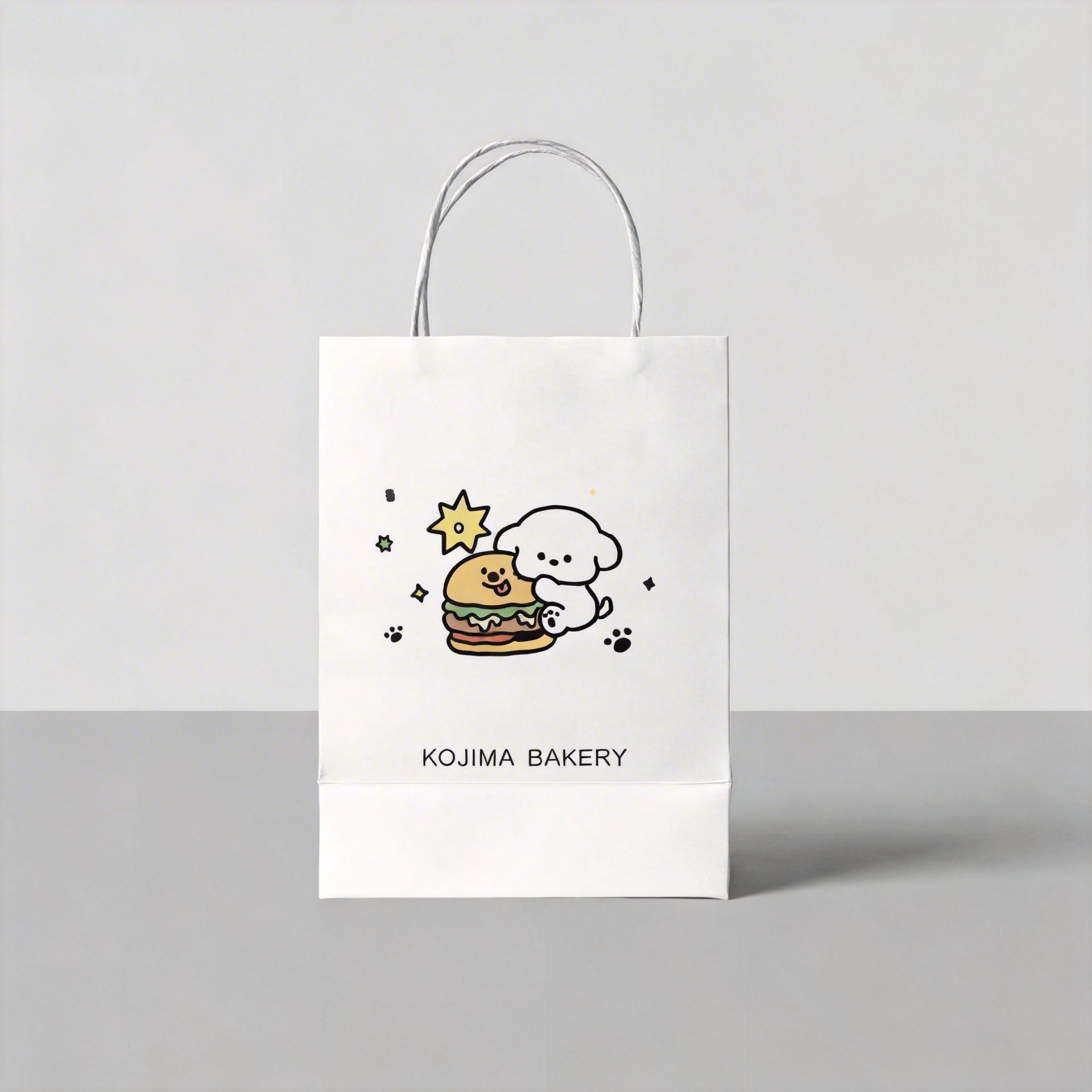 Custom White Kraft Paper Shopping Bag