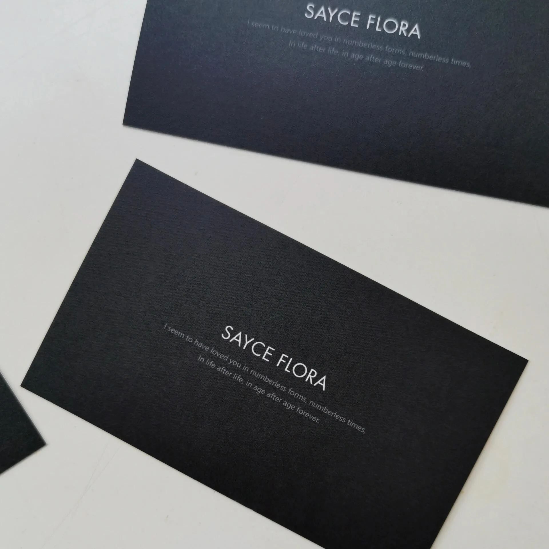 Black Cardstock Postcards
