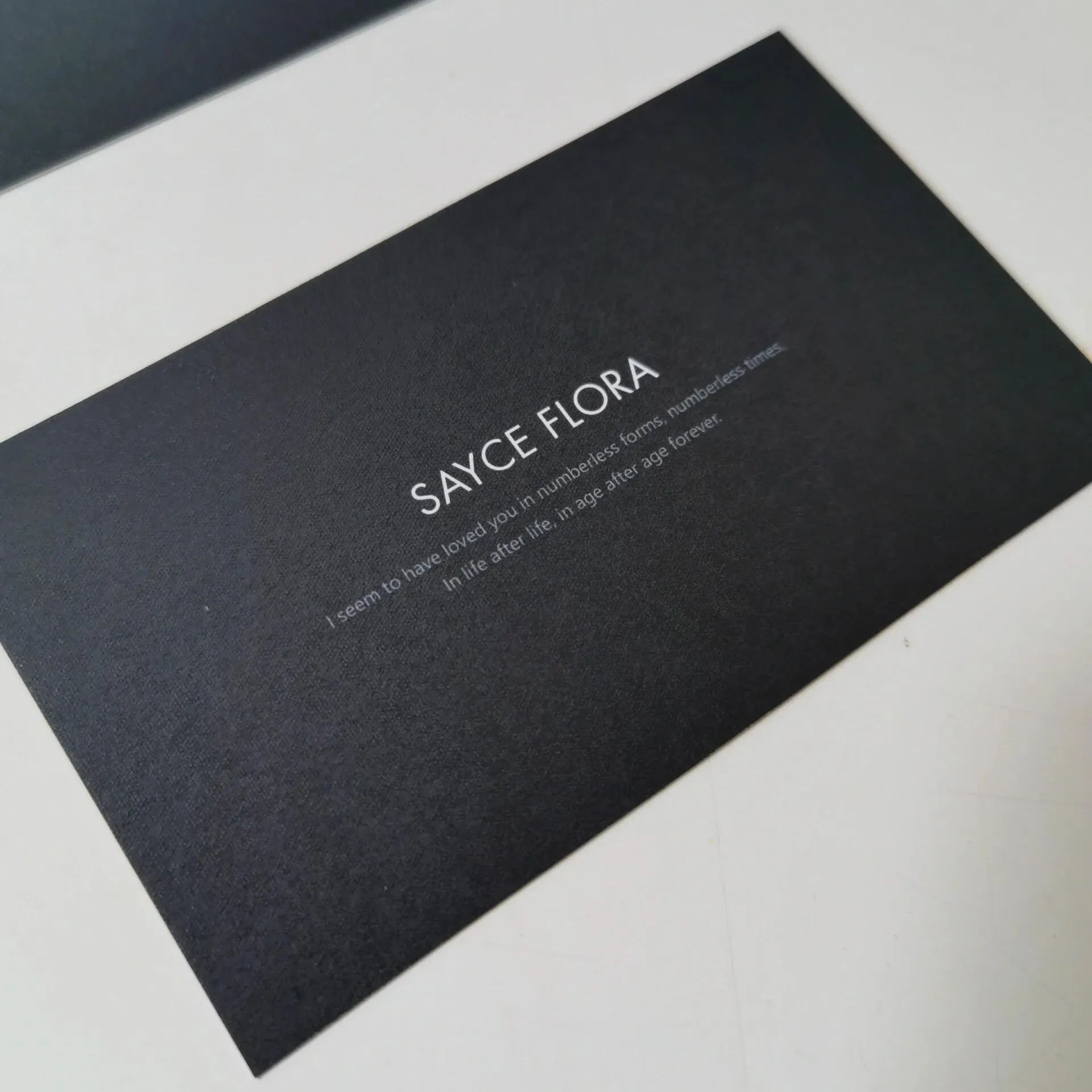 Black Cardstock Postcards