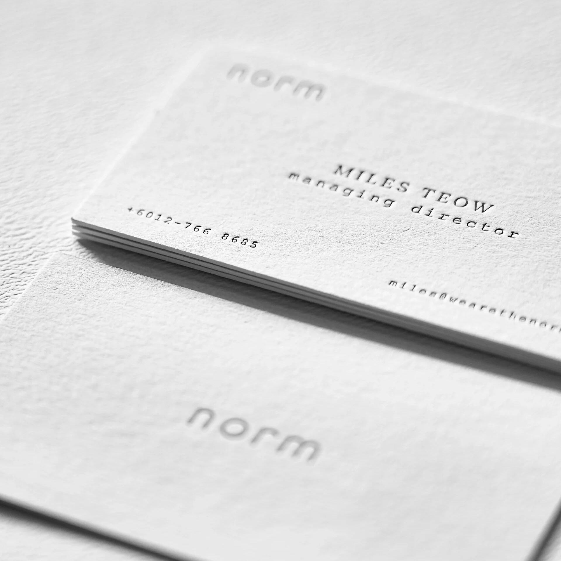 Premium Deep Embossed & Debossed Business Cards