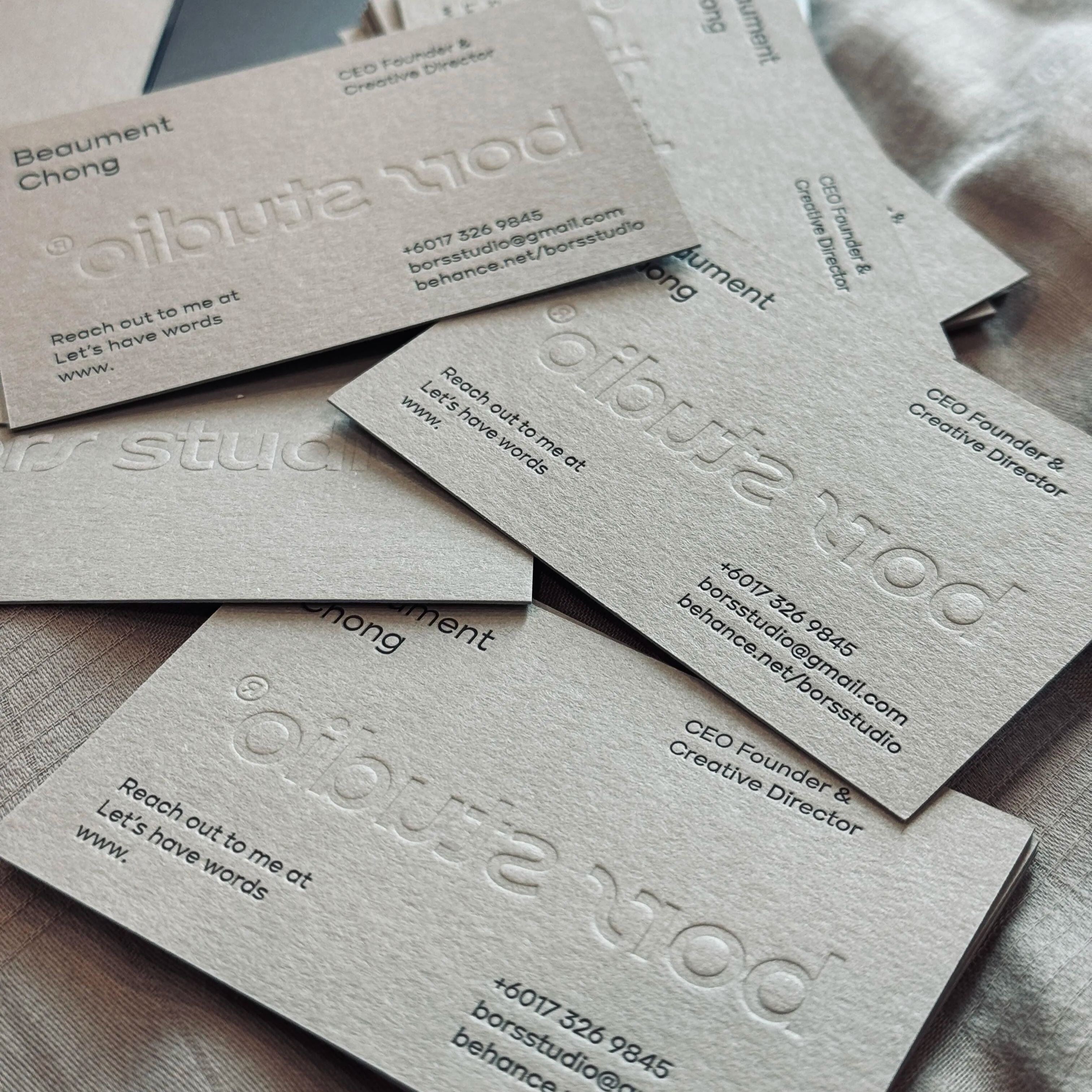 Premium Deep Embossed & Debossed Business Cards