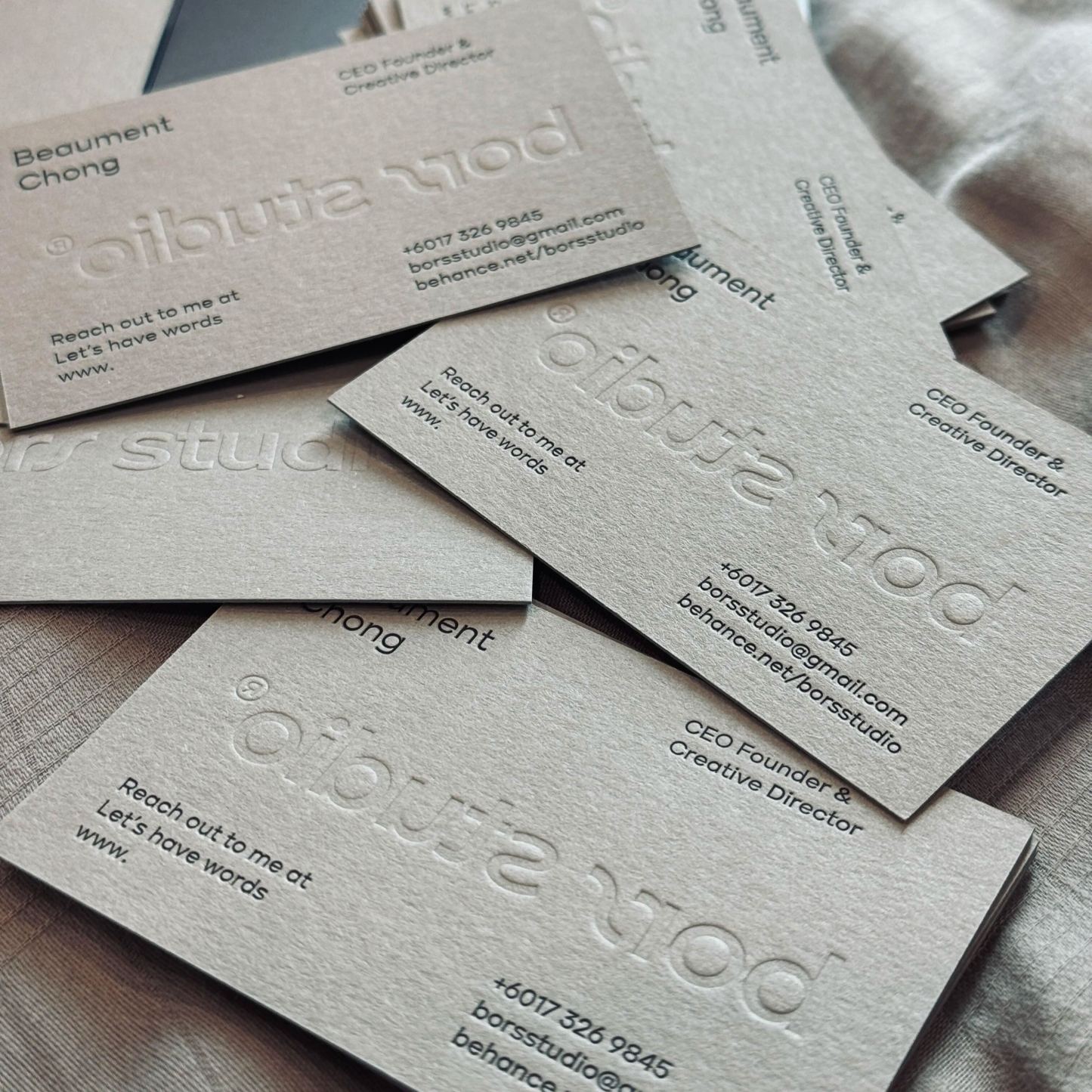 Premium Deep Embossed & Debossed Business Cards