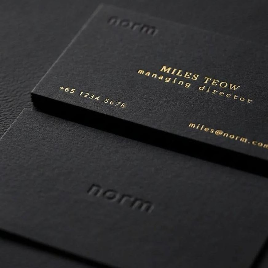 Black Cardstock Business Cards