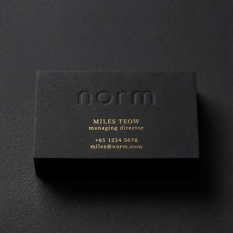 Black Cardstock Business Cards