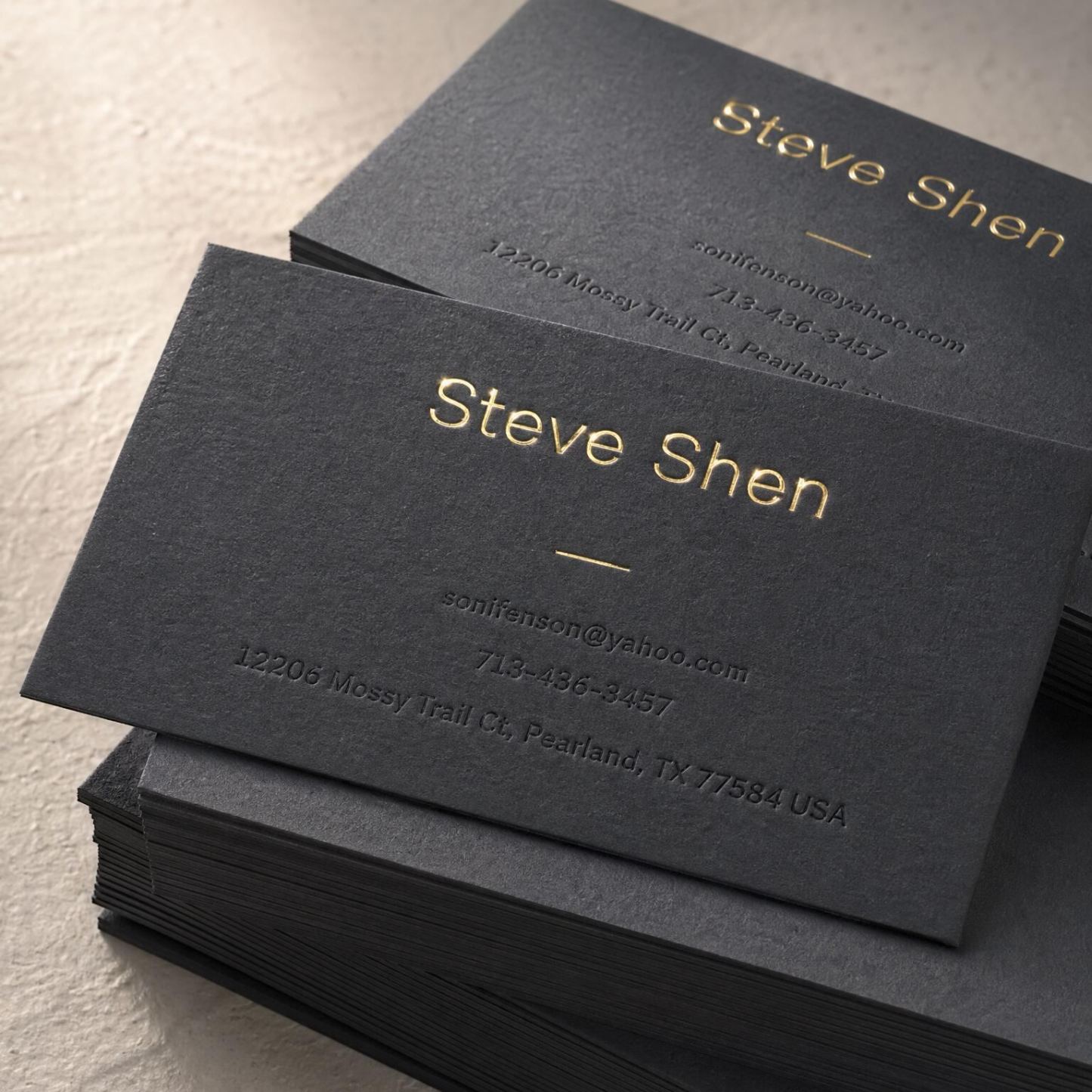 Black Cardstock Business Cards