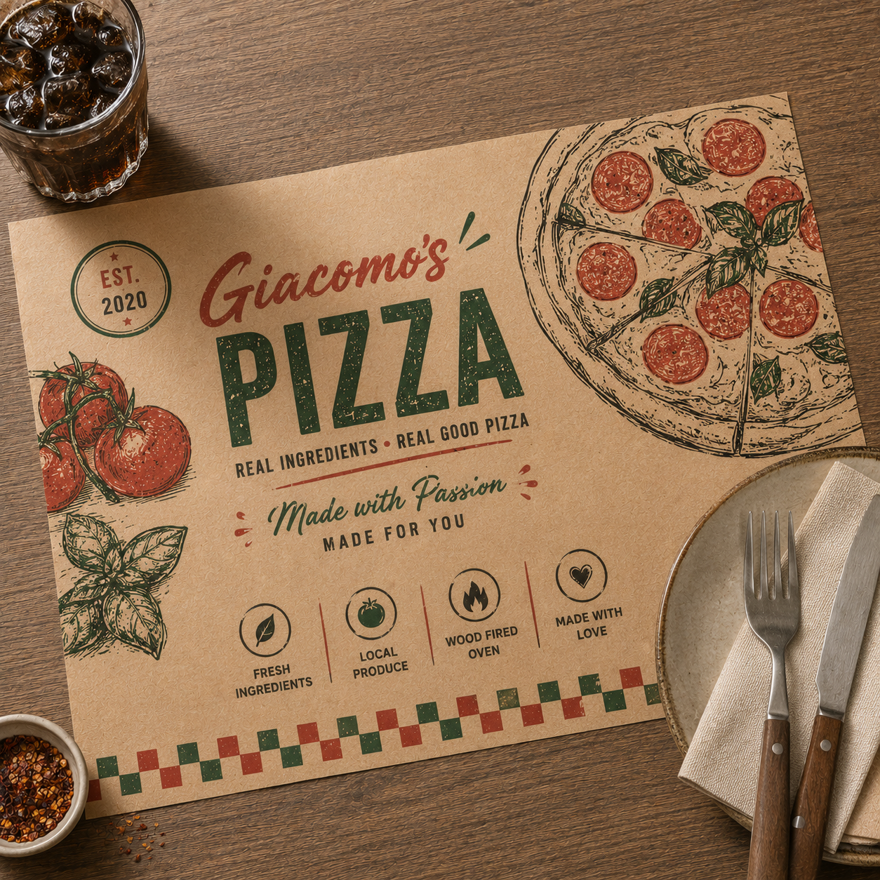 Custom Kraft Paper Placemats