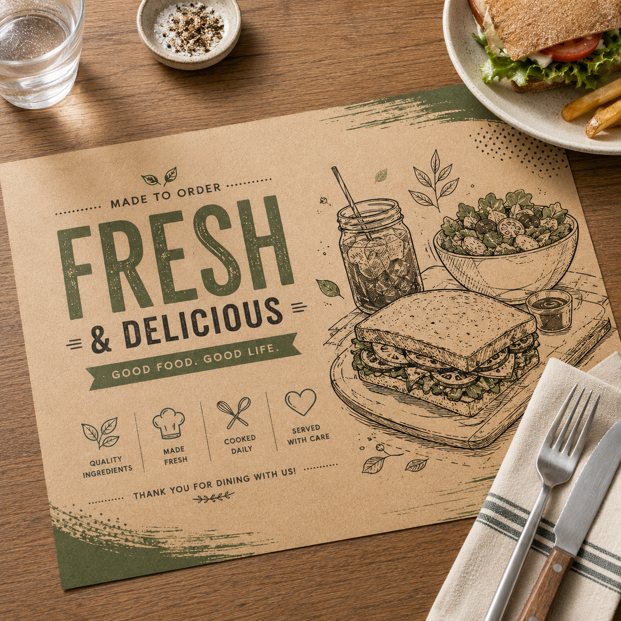 Custom Kraft Paper Placemats