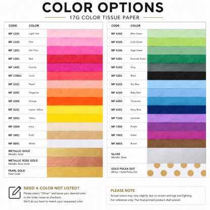 Custom Colored Tissue Paper