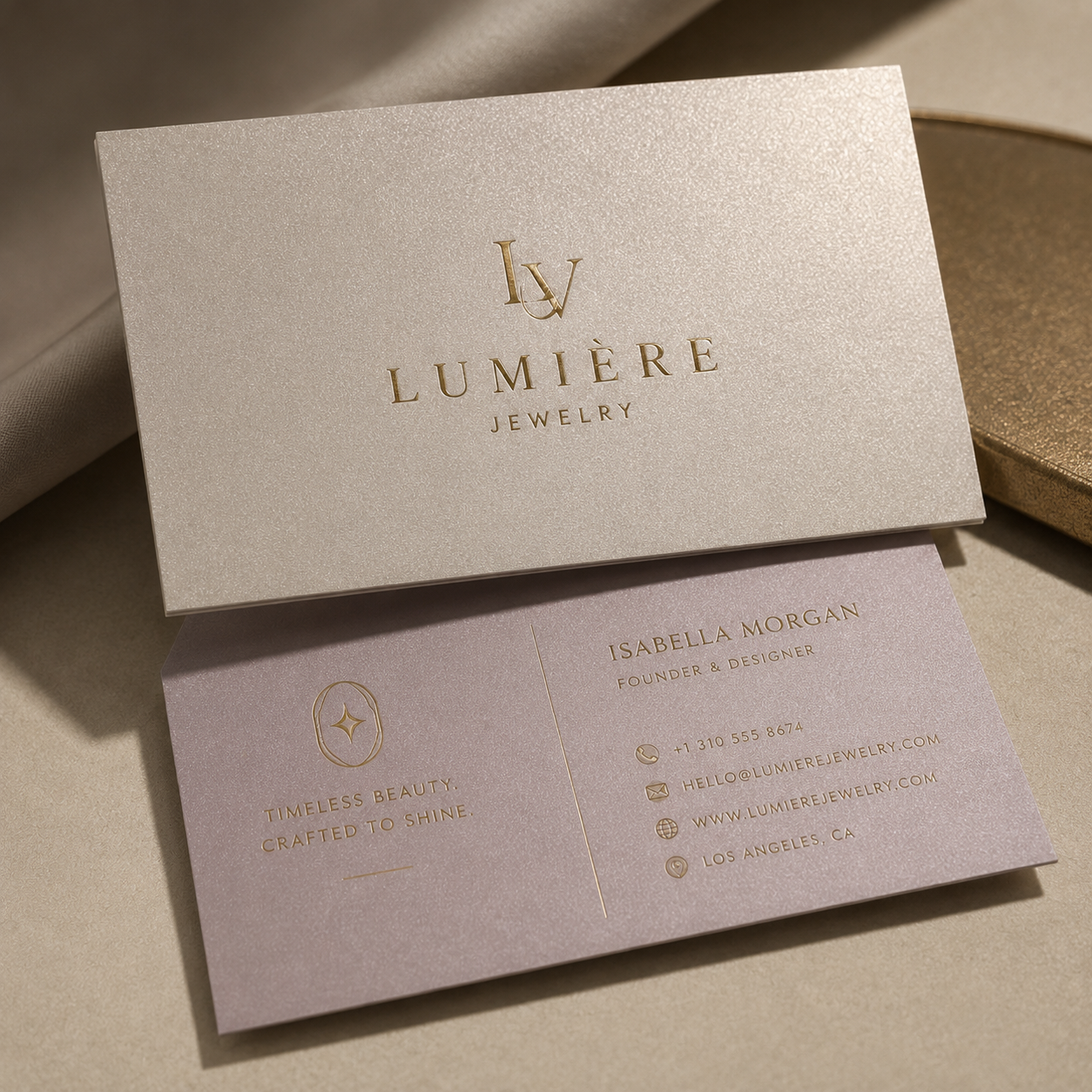 Pearlescent Paper Business Cards