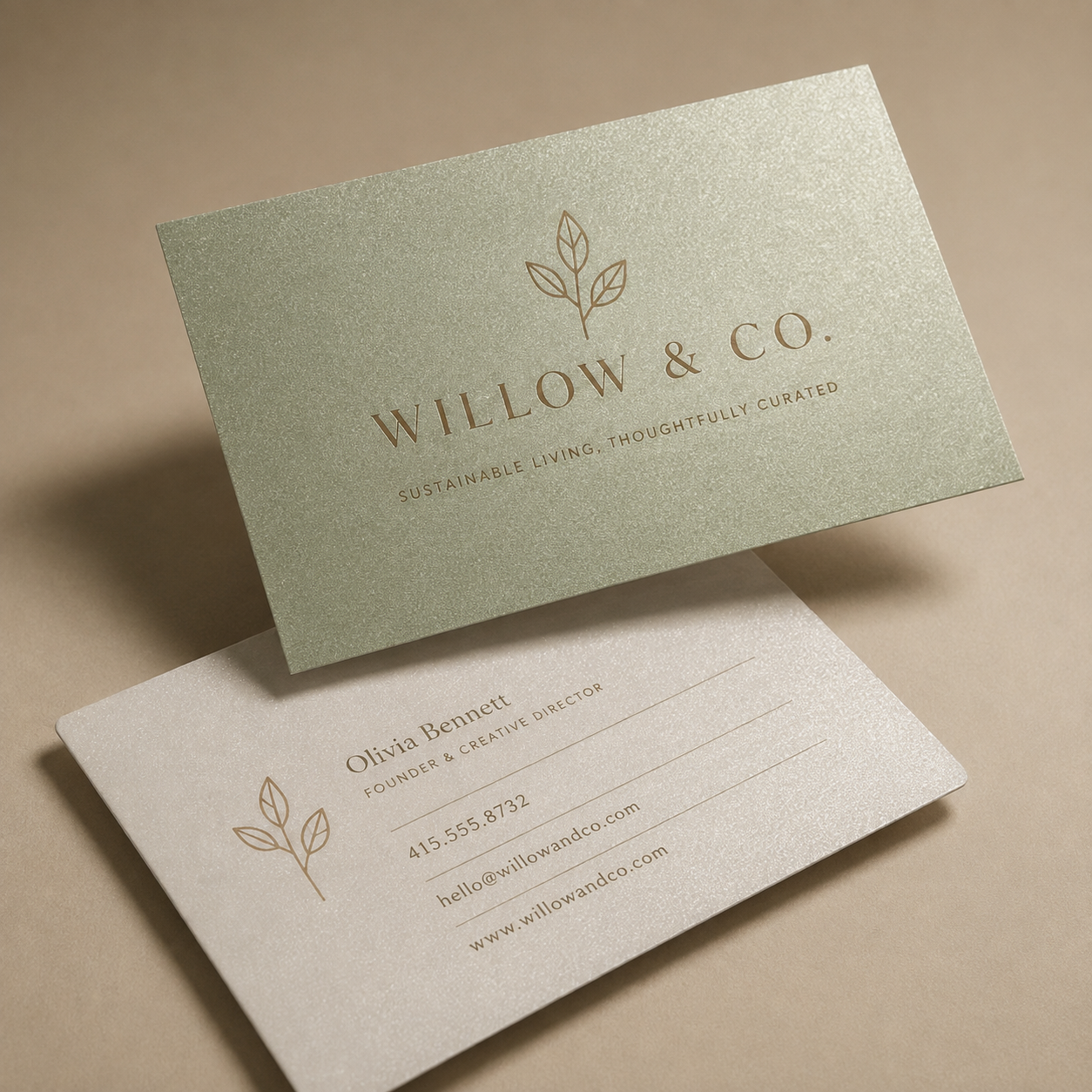 Pearlescent Paper Business Cards