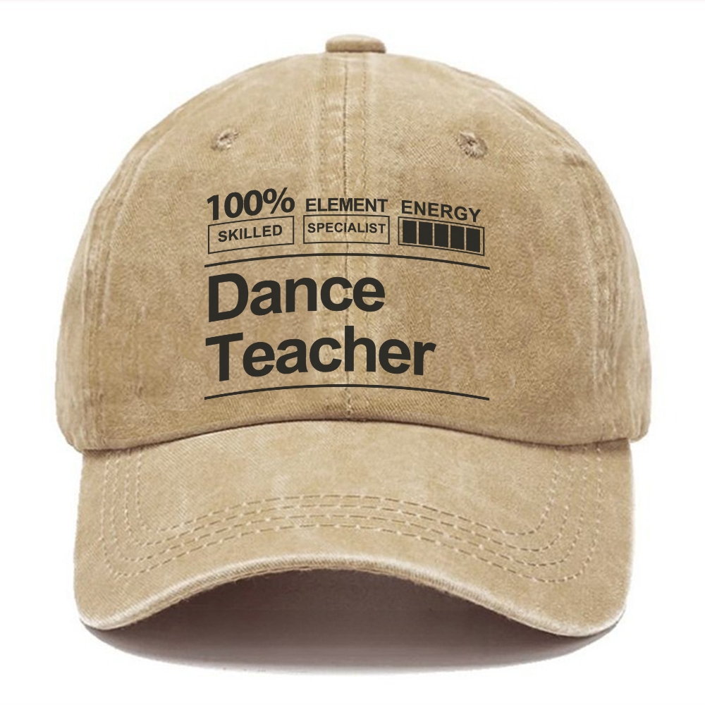 Dance Teacher Vintage Casual Washed Cap