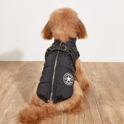 Waterproof Winter Dog Jacket with Built-in Harness