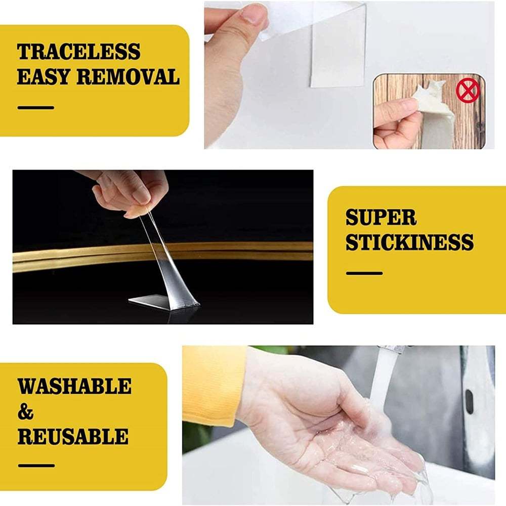 ⭐Transparent Magic Nano Tape Double Sided Grip Reusable Home Tape Traceless Glue