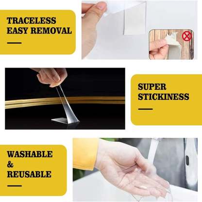 ⭐Transparent Magic Nano Tape Double Sided Grip Reusable Home Tape Traceless Glue