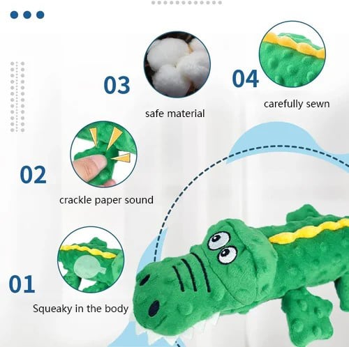 ??Squeaky crocodile plush for aggressive chewers??