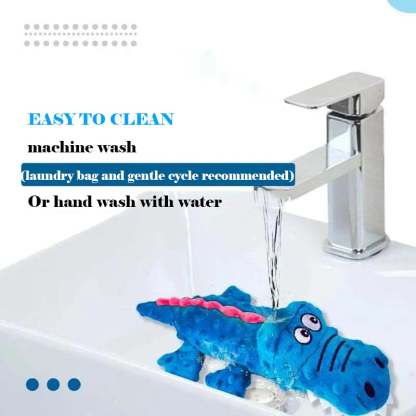??Squeaky crocodile plush for aggressive chewers??