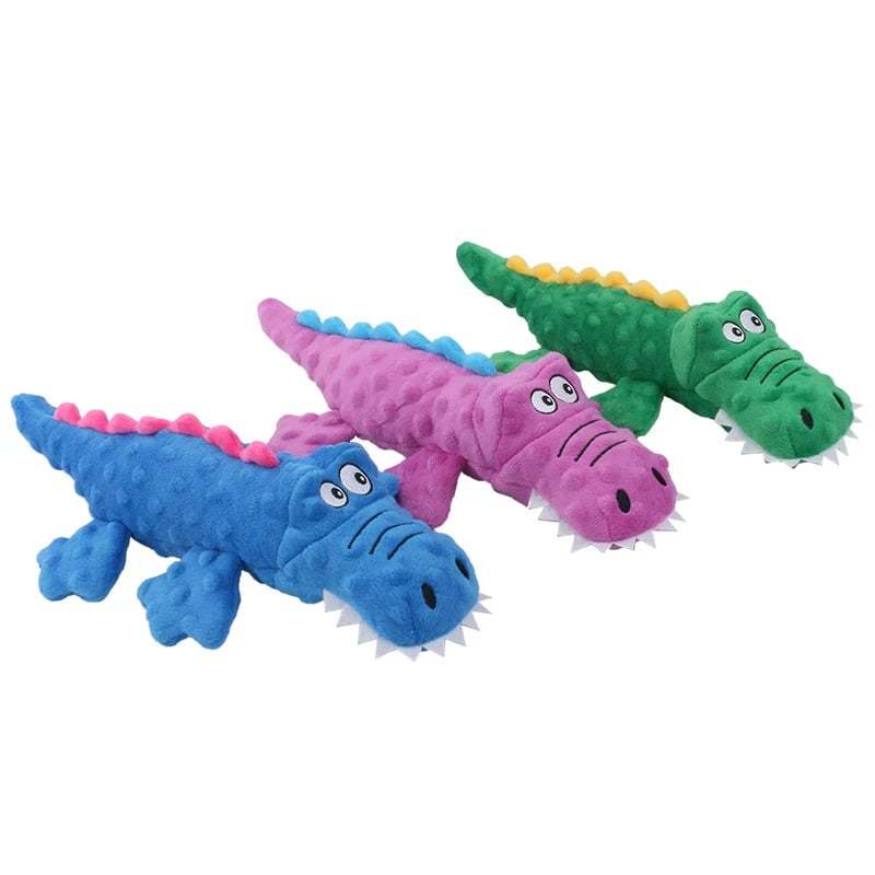 ??Squeaky crocodile plush for aggressive chewers??