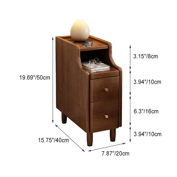 Modern Wooden Bedside Nightstand with Storage Drawers