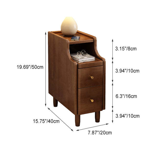 Modern Wooden Bedside Nightstand with Storage Drawers