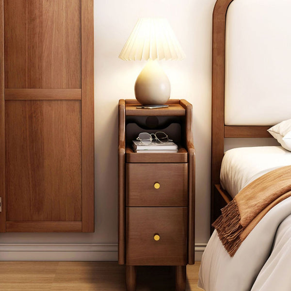 Modern Wooden Bedside Nightstand with Storage Drawers