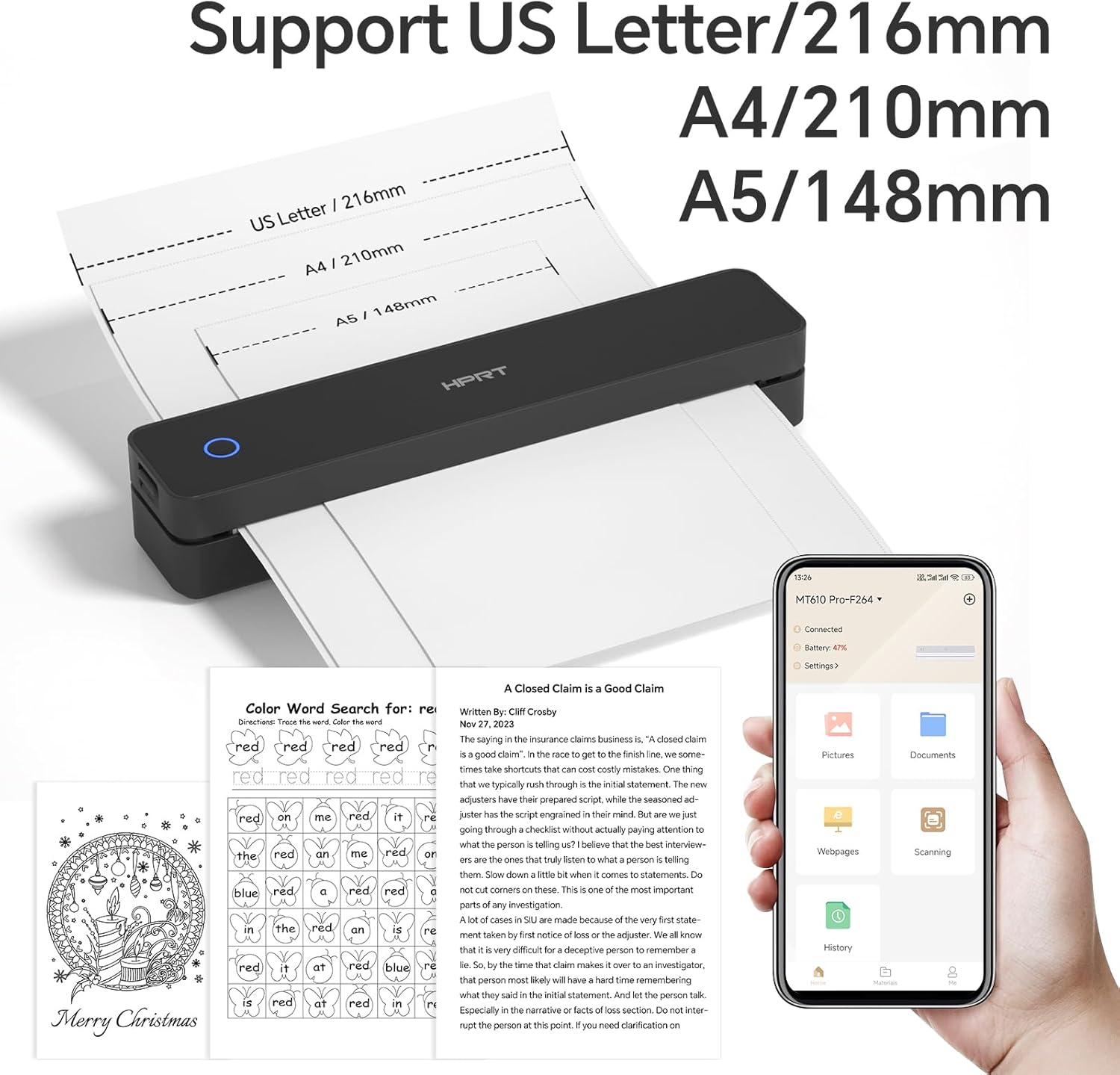  A4 Portable Printer