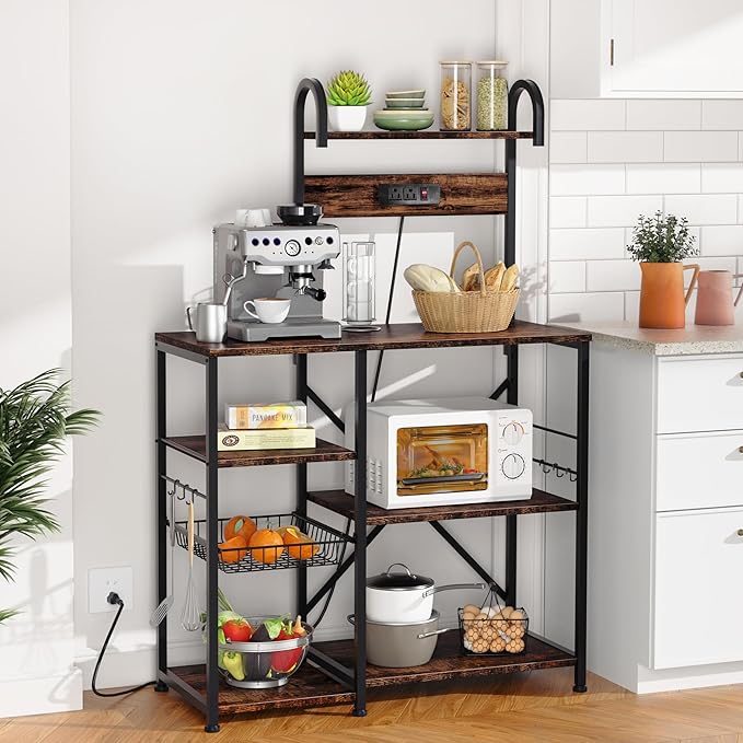  5-Tier Kitchen Baker’s Rack with Power Outlets 