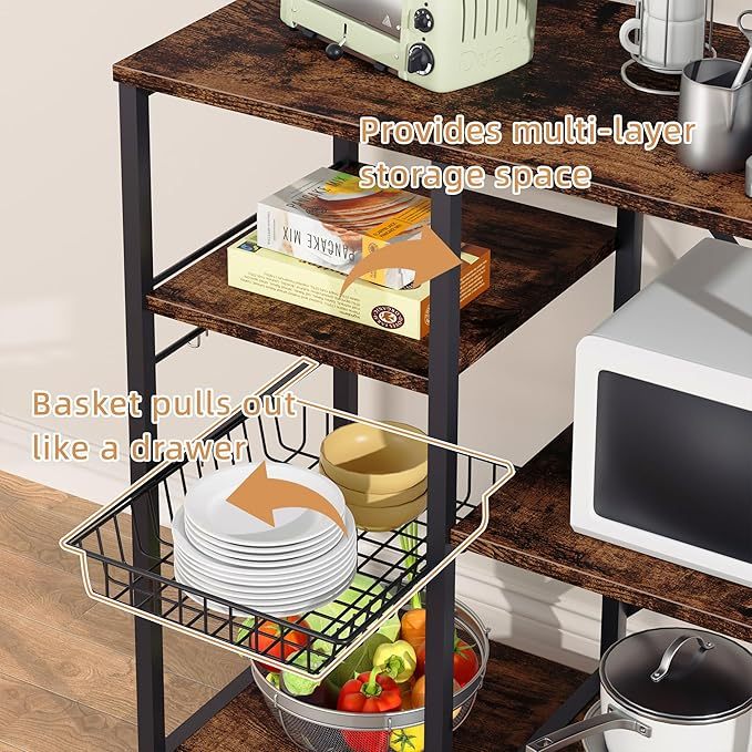  5-Tier Kitchen Baker’s Rack with Power Outlets 
