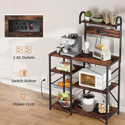  5-Tier Kitchen Baker’s Rack with Power Outlets 