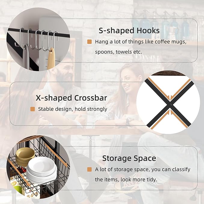  5-Tier Kitchen Baker’s Rack with Power Outlets 