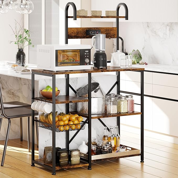  5-Tier Kitchen Baker’s Rack with Power Outlets 