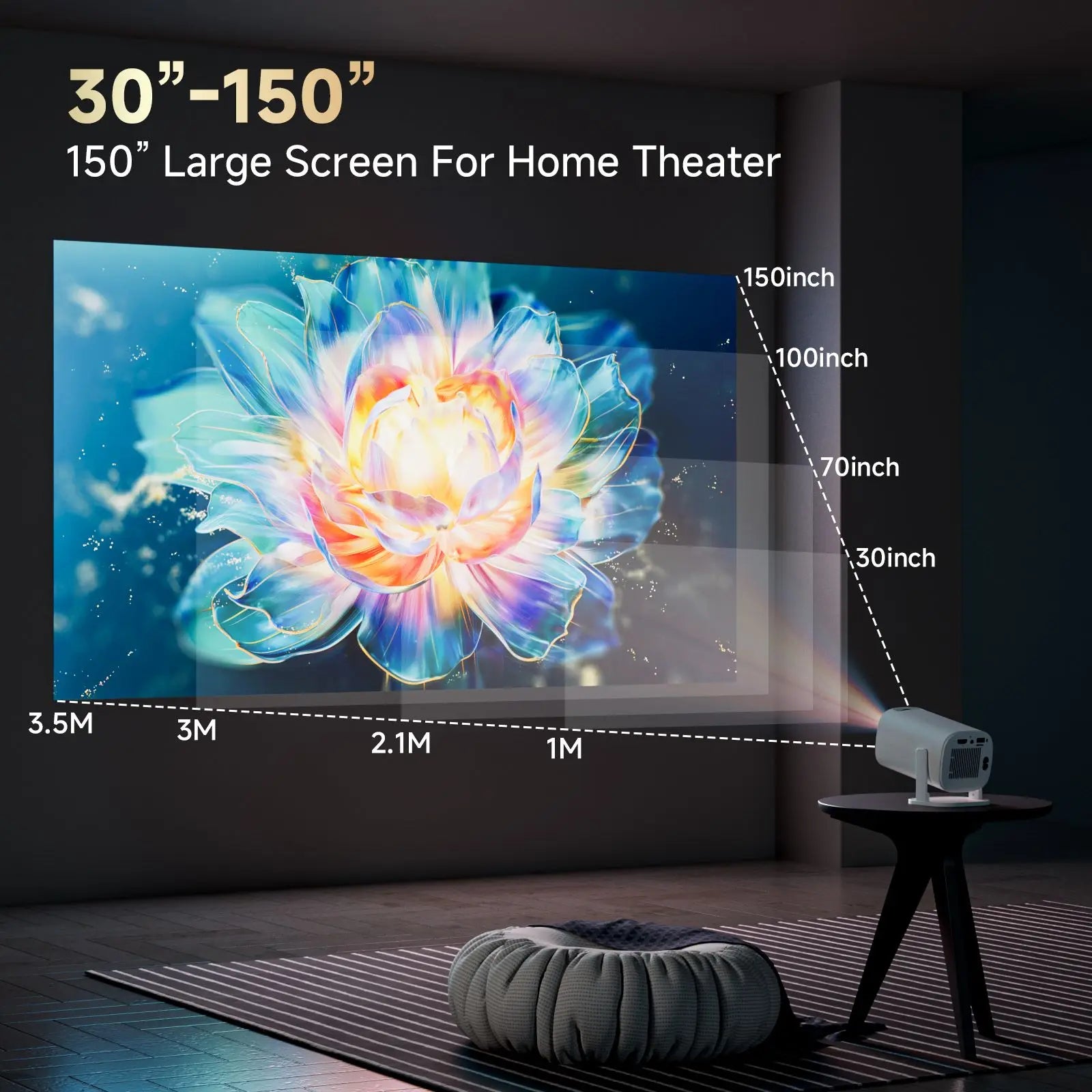 Mini Smart Projector  — Portable 4K-Compatible Home Cinema