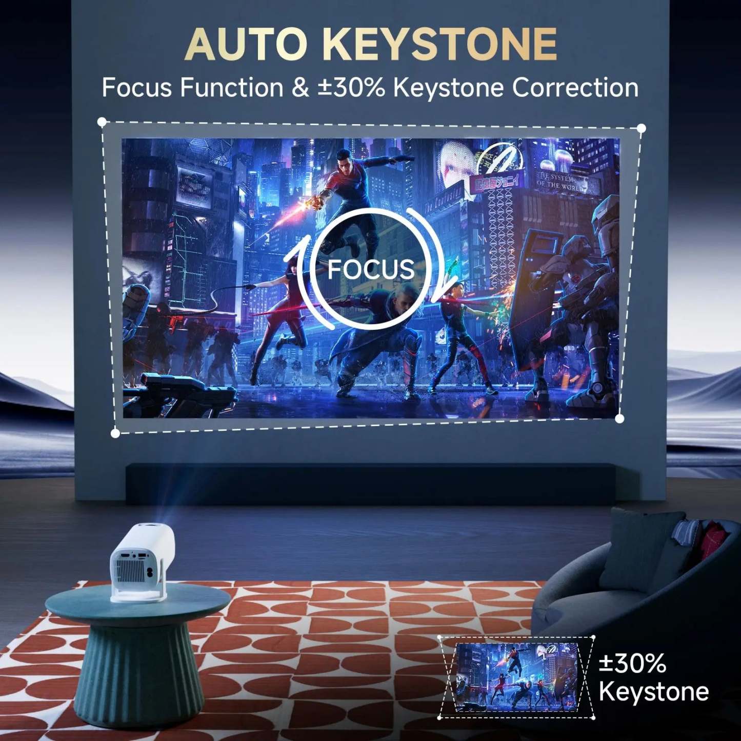 Mini Smart Projector  — Portable 4K-Compatible Home Cinema