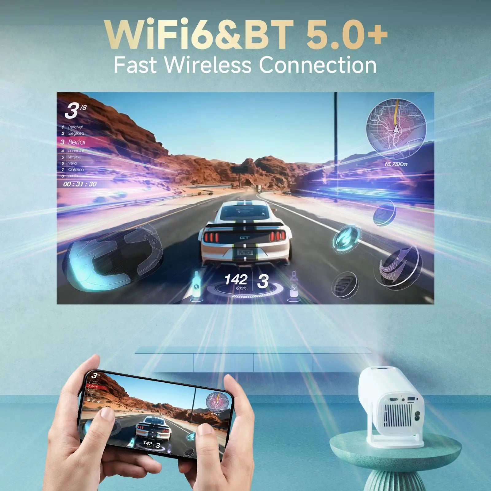 Mini Smart Projector  — Portable 4K-Compatible Home Cinema