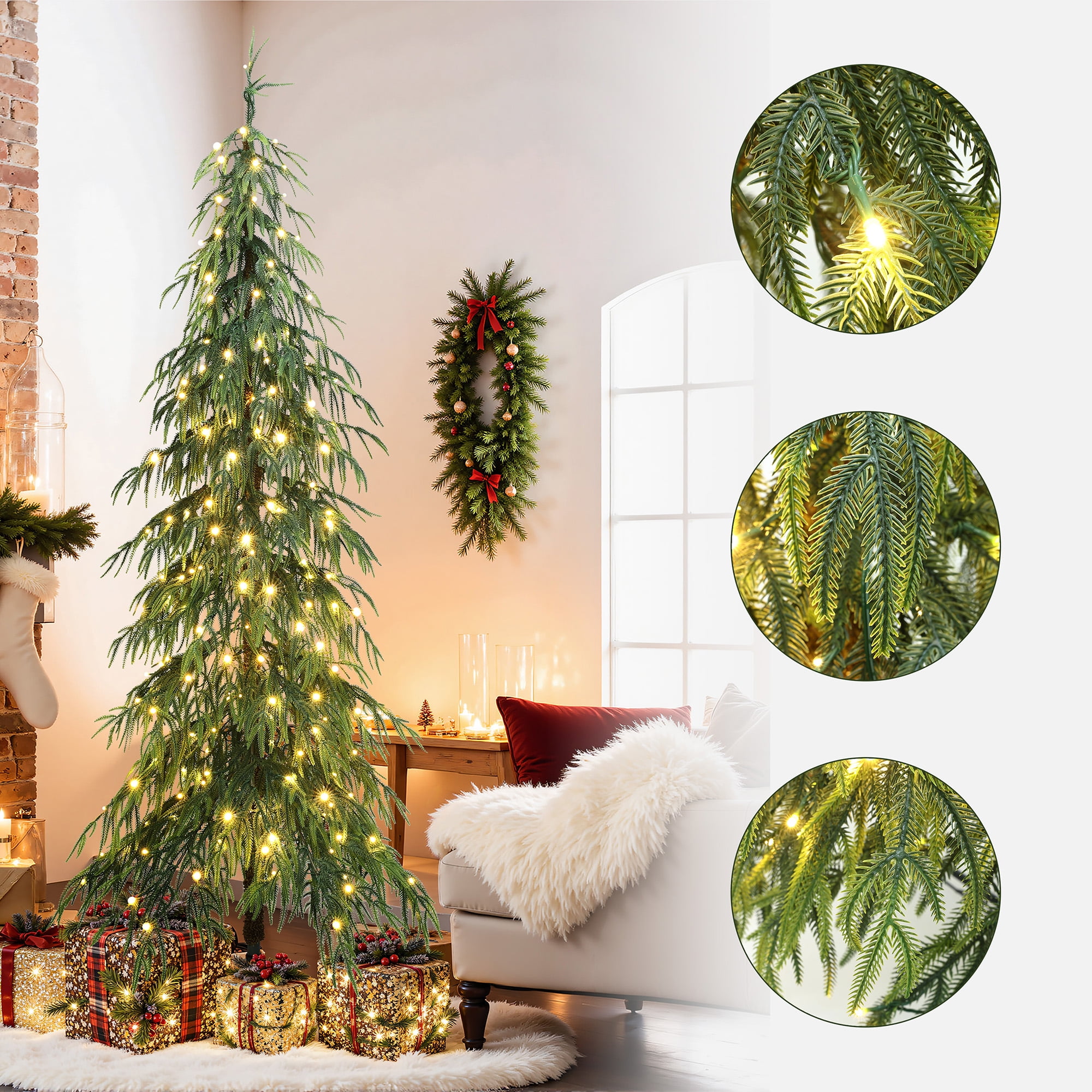 Elegant Tall & Slim LED Christmas Tree