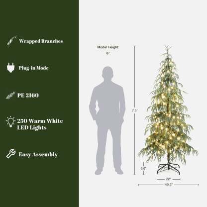 Elegant Tall & Slim LED Christmas Tree