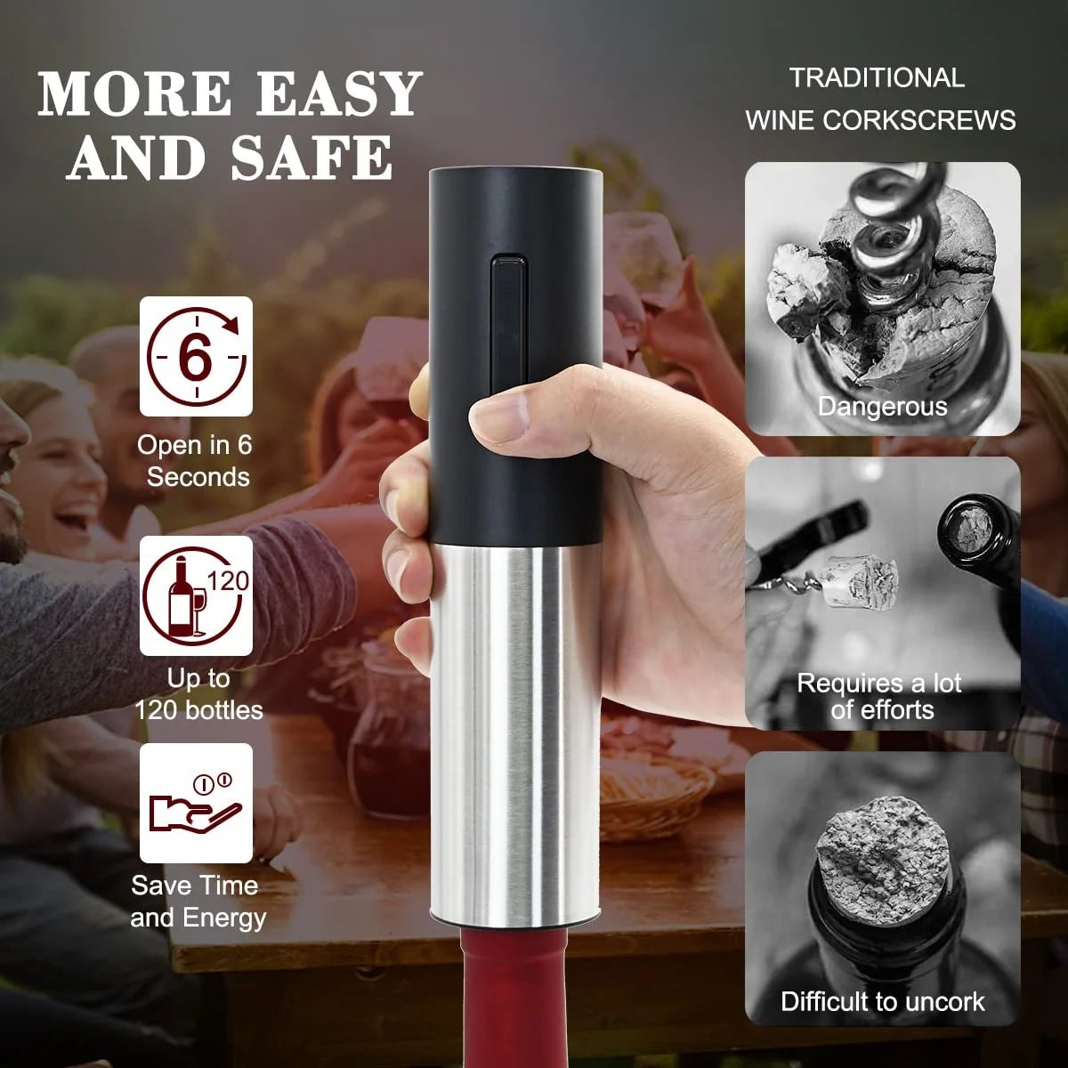 ??2023 Summer Hot Sale- Electric wine bottle opener